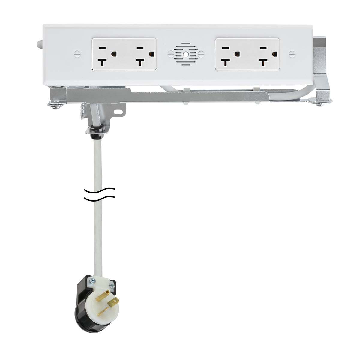 Docking Drawer Blade Duo In-Drawer Outlet, Integrated Safety Shutoff, (4) 20 Amp AC, White