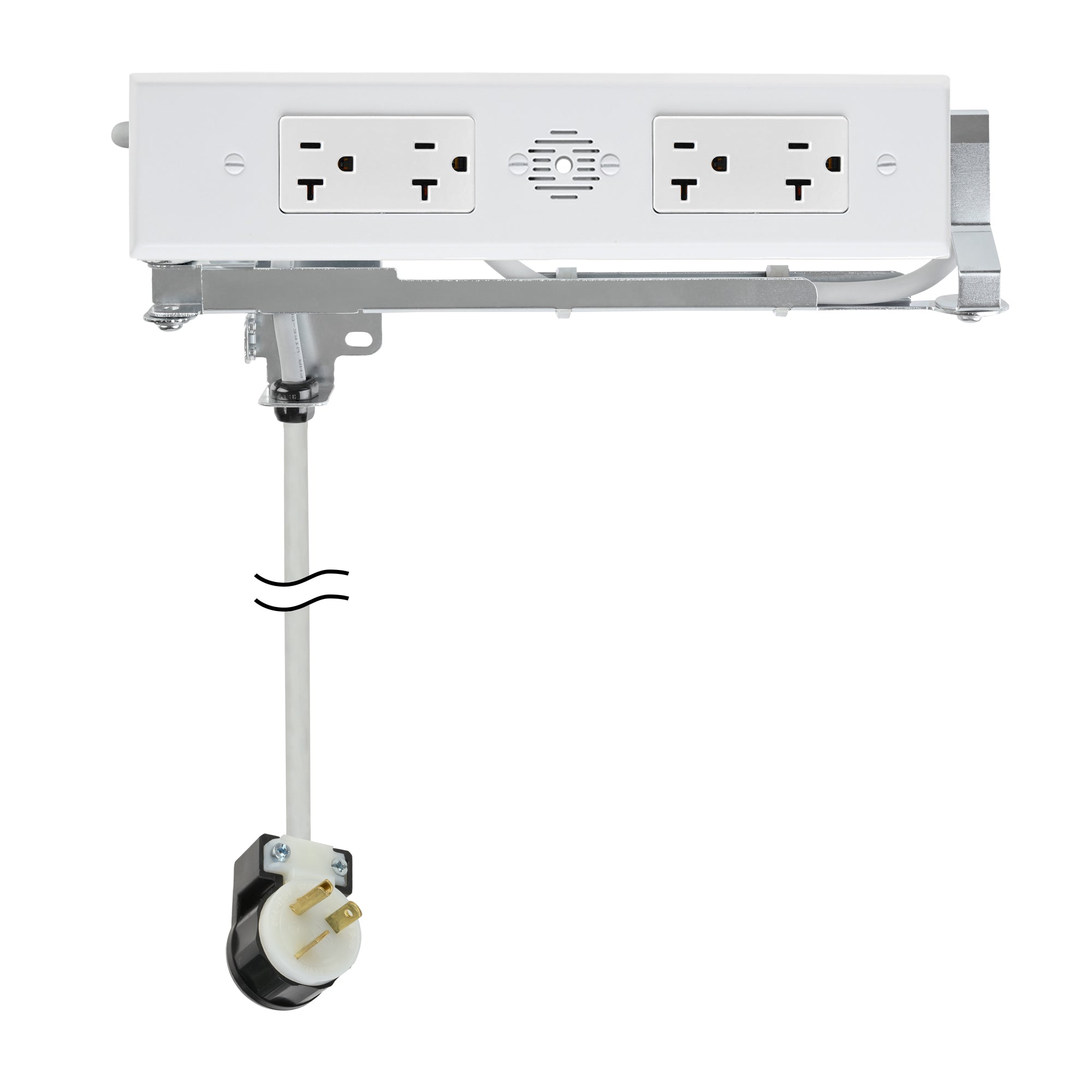 Docking Drawer Blade Duo In-Drawer Outlet, Integrated Safety Shutoff, (4) 20 Amp Ac, White