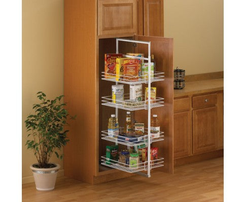 Pantry Roll Out, Center-Mount , 3-13/16" X 25" To 28-1/2" X 22-1/4" White W/O Baskets. 1 Per Box