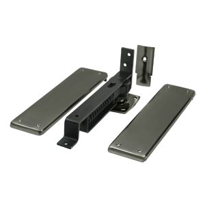 Deltana Spring Hinge Double Action With Solid Cover, Antique Nickel, 1-3/8"