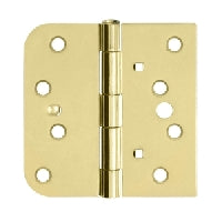 Deltana 4" x 4" X 5/8" Square Hinge With Security/Location Tab, Polished Brass, Left