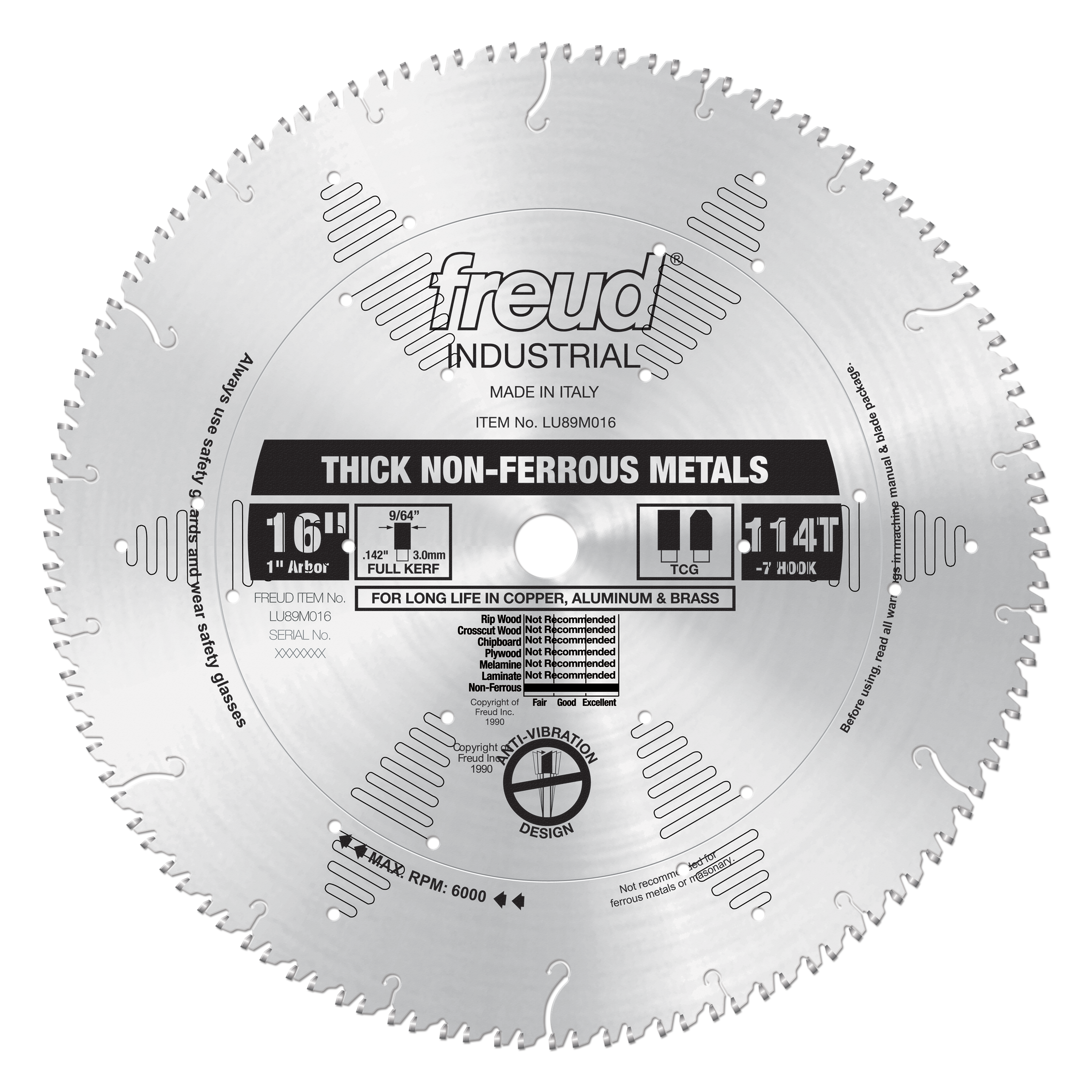 Freud Thick Non-Ferrous Metal Blade 16" Diameter