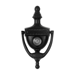 Deltana Victorian Rope Door Knocker-Viewer, Black, 3-7/8"
