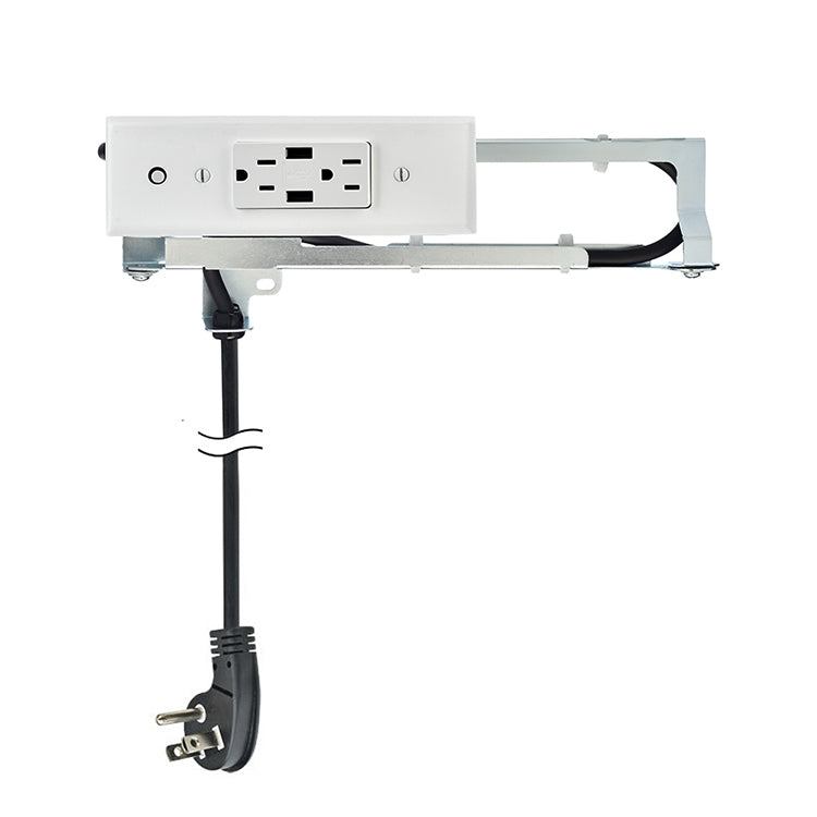 Docking Drawer Blade In-Drawer Outlet, Integrated Safety Shutoff, (2) Usb-A & (2) 15 Amp Ac, White