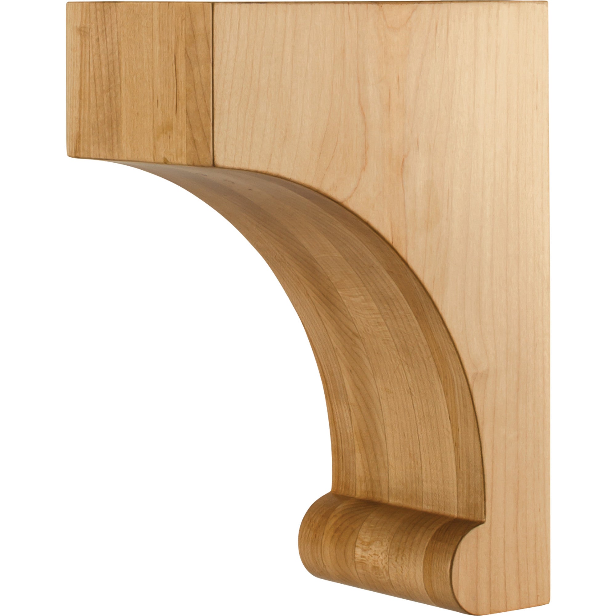 Hardware Resources Bullnose Base Corbel Rubberwood 10" Length