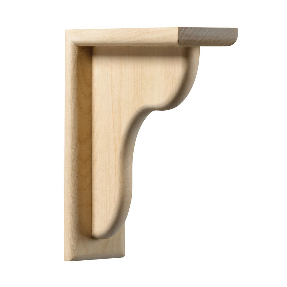 Counter Top Support Bracket  9-1/4" Depth, 2-1/2" Width, 9-1/4" Height, Maple