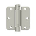 Deltana 3-1/2" x 3-1/2" Spring Hinge Round Corners Satin Nickel 1/4" Radius