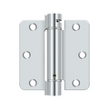 Deltana 3-1/2" x 3-1/2" Spring Hinge Round Corners Chrome 1/4" Radius
