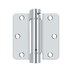 Deltana 3-1/2" x 3-1/2" Spring Hinge Round Corners Chrome 1/4" Radius