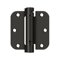 Deltana 3-1/2" x 3-1/2" Spring Hinge Round Corners Oil Rubbed Bronze 5/8" Radius
