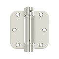 Deltana 3-1/2" x 3-1/2" Spring Hinge Round Corners Polished Nickel 5/8" Radius