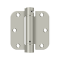 Deltana 3-1/2" x 3-1/2" Spring Hinge Round Corners Satin Nickel 5/8" Radius