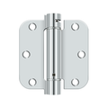 Deltana 3-1/2" x 3-1/2" Spring Hinge Round Corners Chrome 5/8" Radius