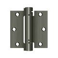 Deltana 3-1/2" x 3-1/2" Spring Hinge Square Corners, Antique Nickel, Square