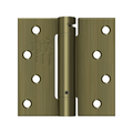 Deltana 4" x 4" Spring Hinge, Antique Brass