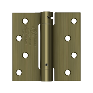 Deltana 4 in. x 4 in. Spring Hinge, Antique Brass