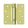 Deltana 4" x 4" X 1/4" Radius, Spring Hinge, Unfinished Brass