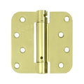 Deltana 4" x 4" X 5/8" Radius, Spring Hinge, Unlacquered Polished Brass