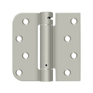 Deltana Spring Hinge 4" x 4" x 5/8" Radius, Square Hinge Satin Nickel
