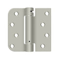 Deltana Spring Hinge 4" x 4" x 5/8" Radius, Square Hinge Satin Nickel
