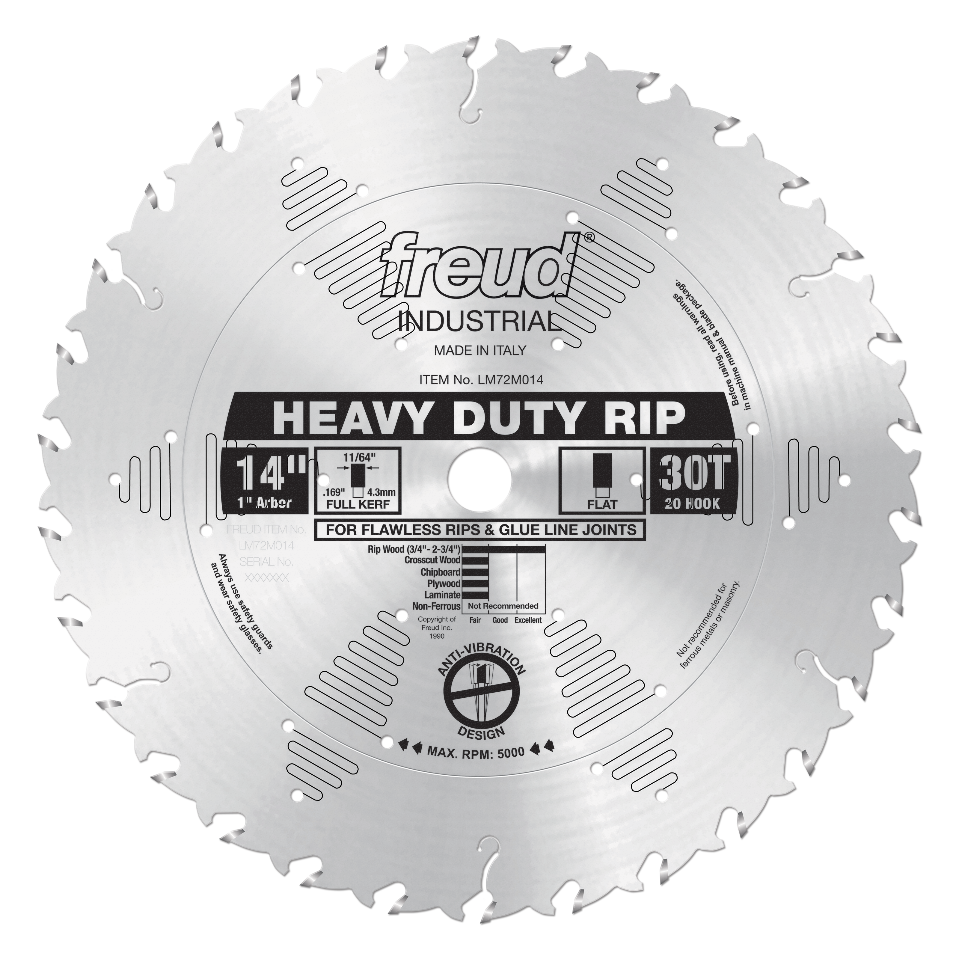 Freud Heavy Duty Rip Blade 14" Diameter Silver