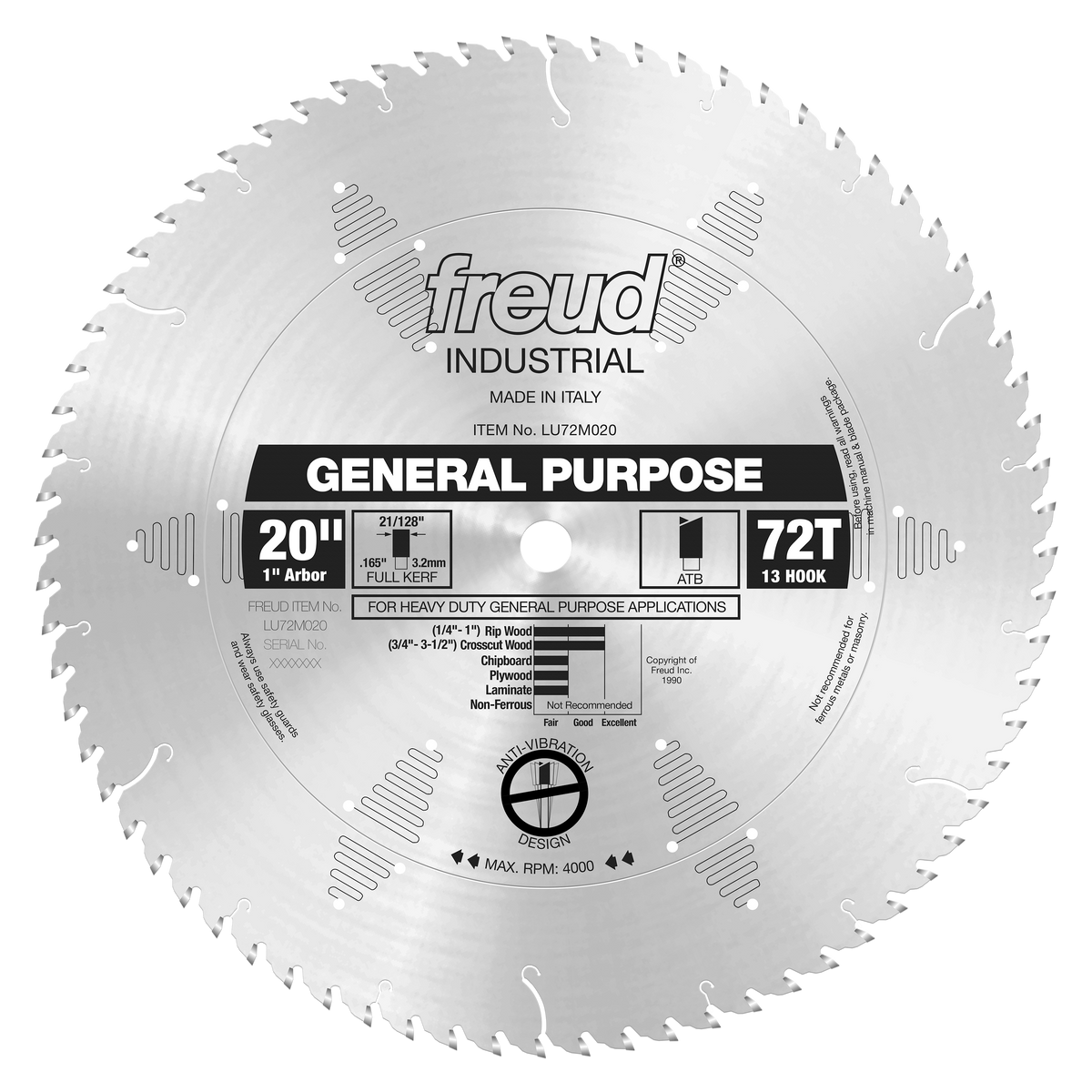 Freud Industrial Carbide Saw Blades 20 in. Diameter Silver