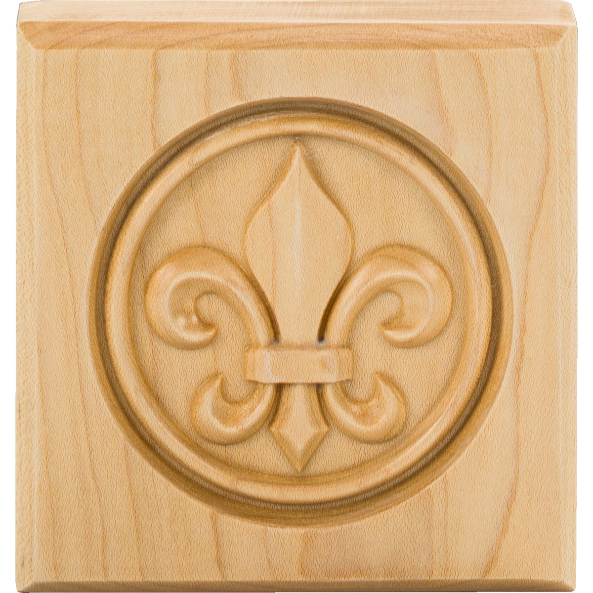 Hardware Resources Fleur-de-lis Rosette Cherry 4" Length