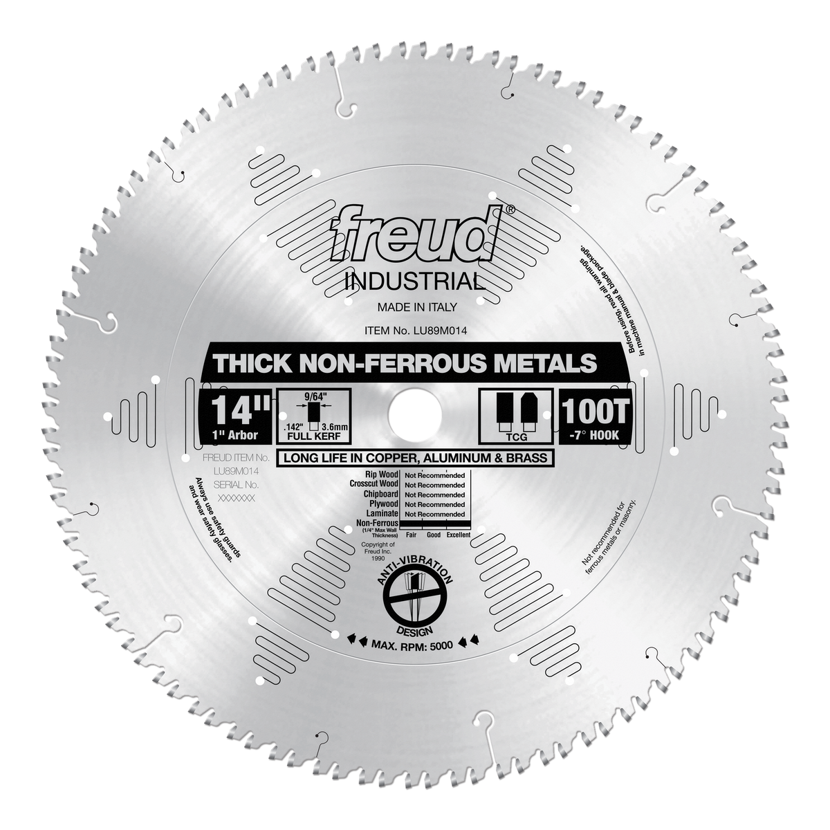 Freud Thick Non-Ferrous Metal Blade 14 in. Diameter