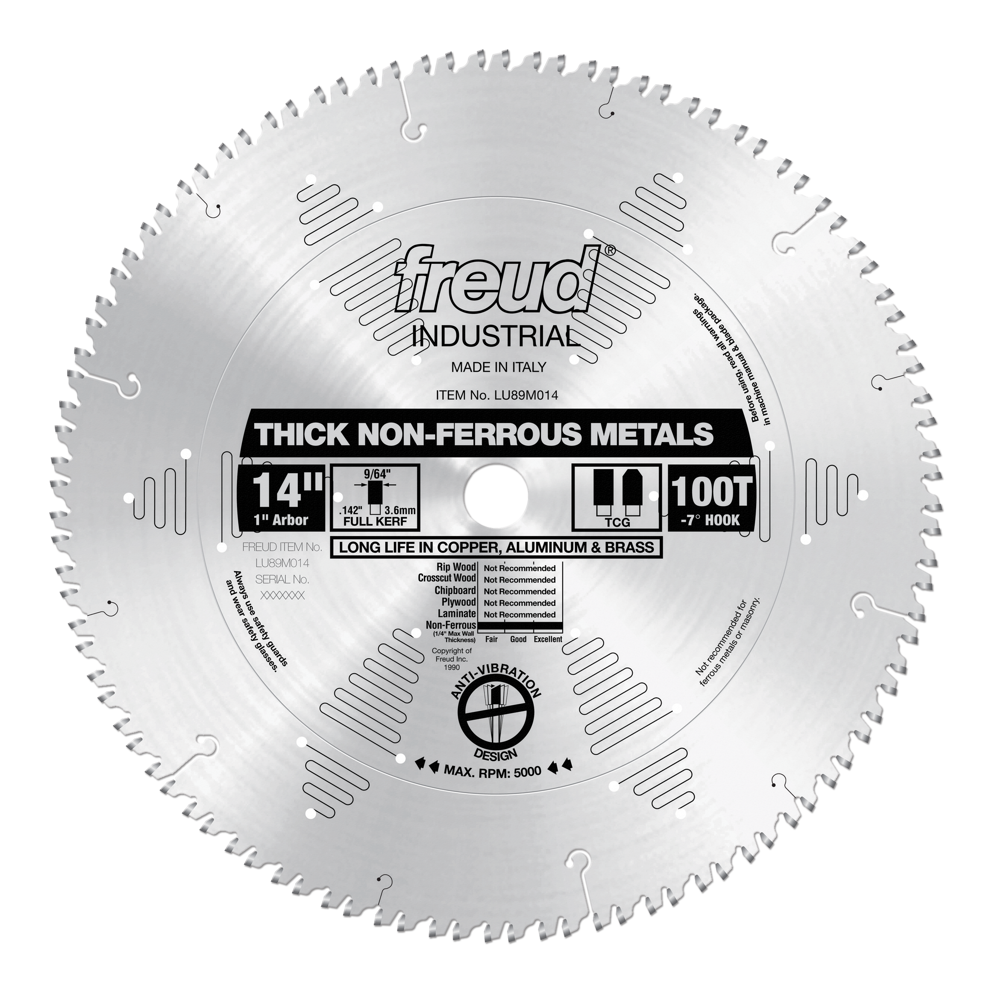 Freud Thick Non-Ferrous Metal Blade 14" Diameter