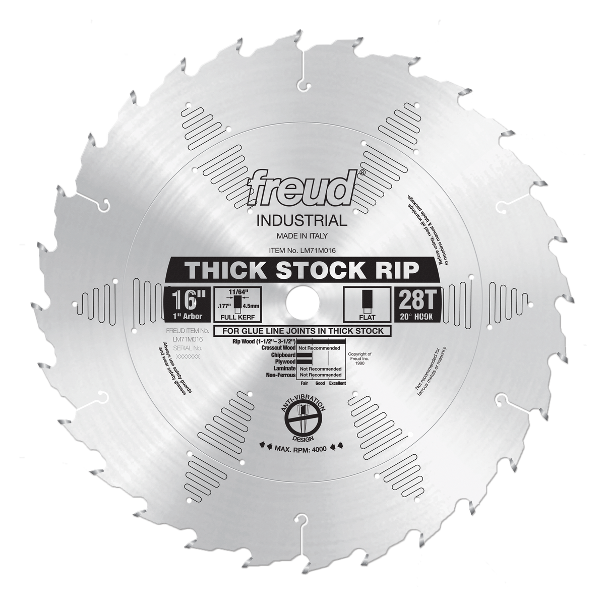 Freud Thick Stock Rip Blades 16 in. Diameter