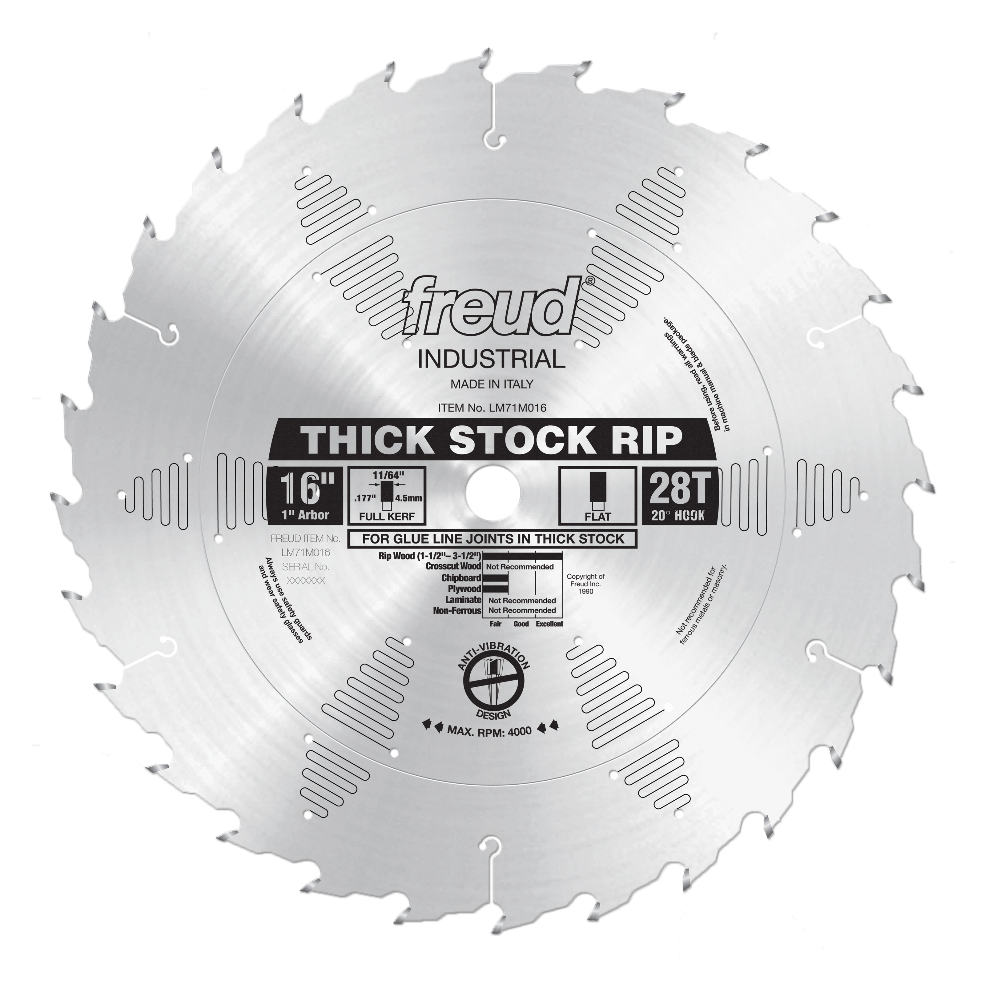 Freud Thick Stock Rip Blades 16" Diameter