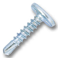 #10 Power Head Sheet Metal Screws Square Drive With Nibs Zinc Finish 1" Length