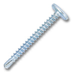 #10 Power Head Sheet Metal Screws Square Drive With Nibs Zinc Finish
