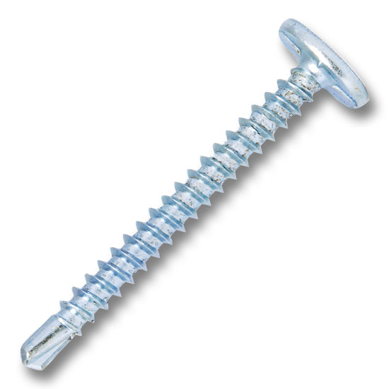 #10 Power Head Sheet Metal Screws Square Drive With Nibs Zinc Finish 2" Length