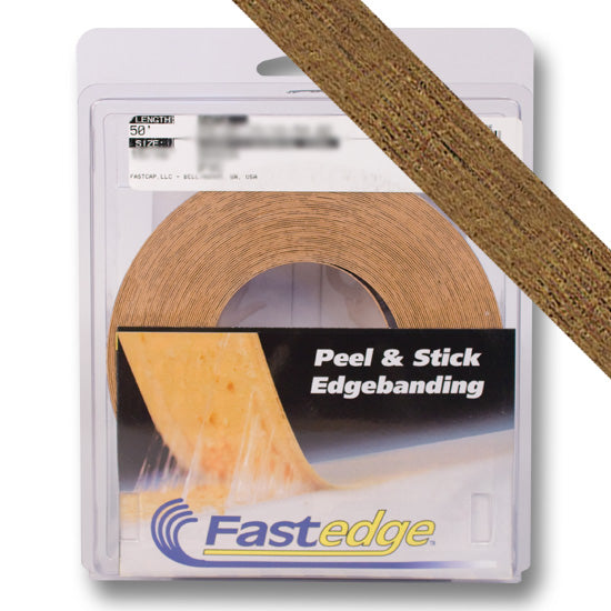 Fastedge Pre Finished Wood PSA Roll, 50 foot, 15/16"