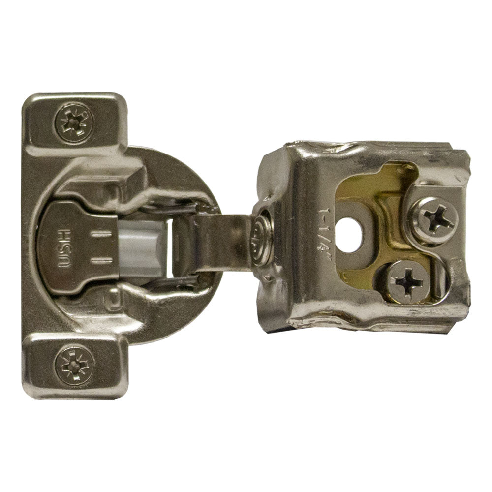Kompakt Simple+ Soft Close 1-1/4" Overlay 3D-Cam Face Frame Hinges, 105-Degree Opening, Press-On