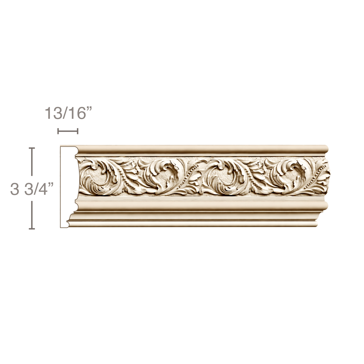 Medium Rams Head Pediment, 30''w x 9 1/2''h x 2 7/8''d Maple