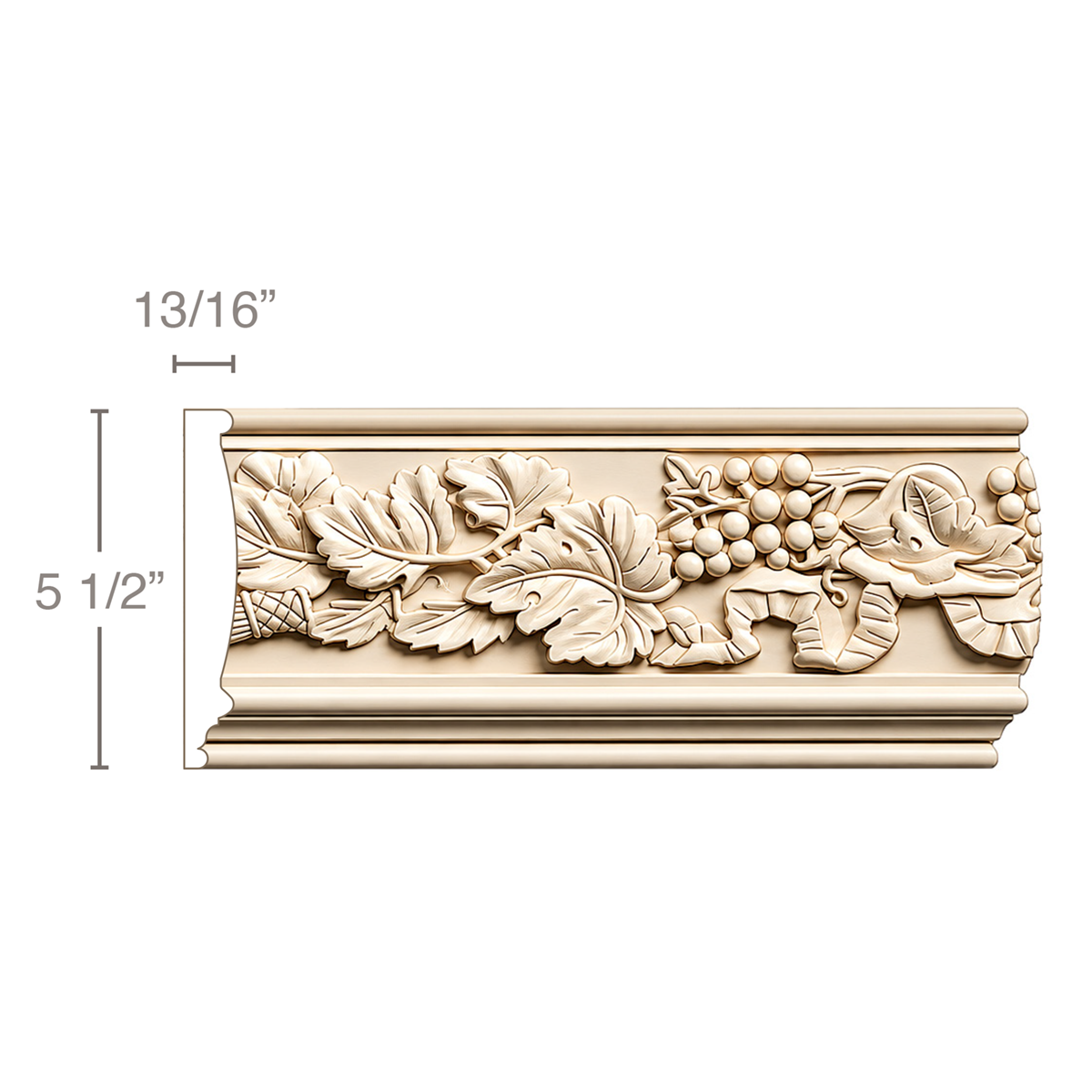 Large Traditional Capital, 3 1/2''w x 4 3/4''h x 1 3/4''d, (accepts up to 2"w x 1"d) Maple