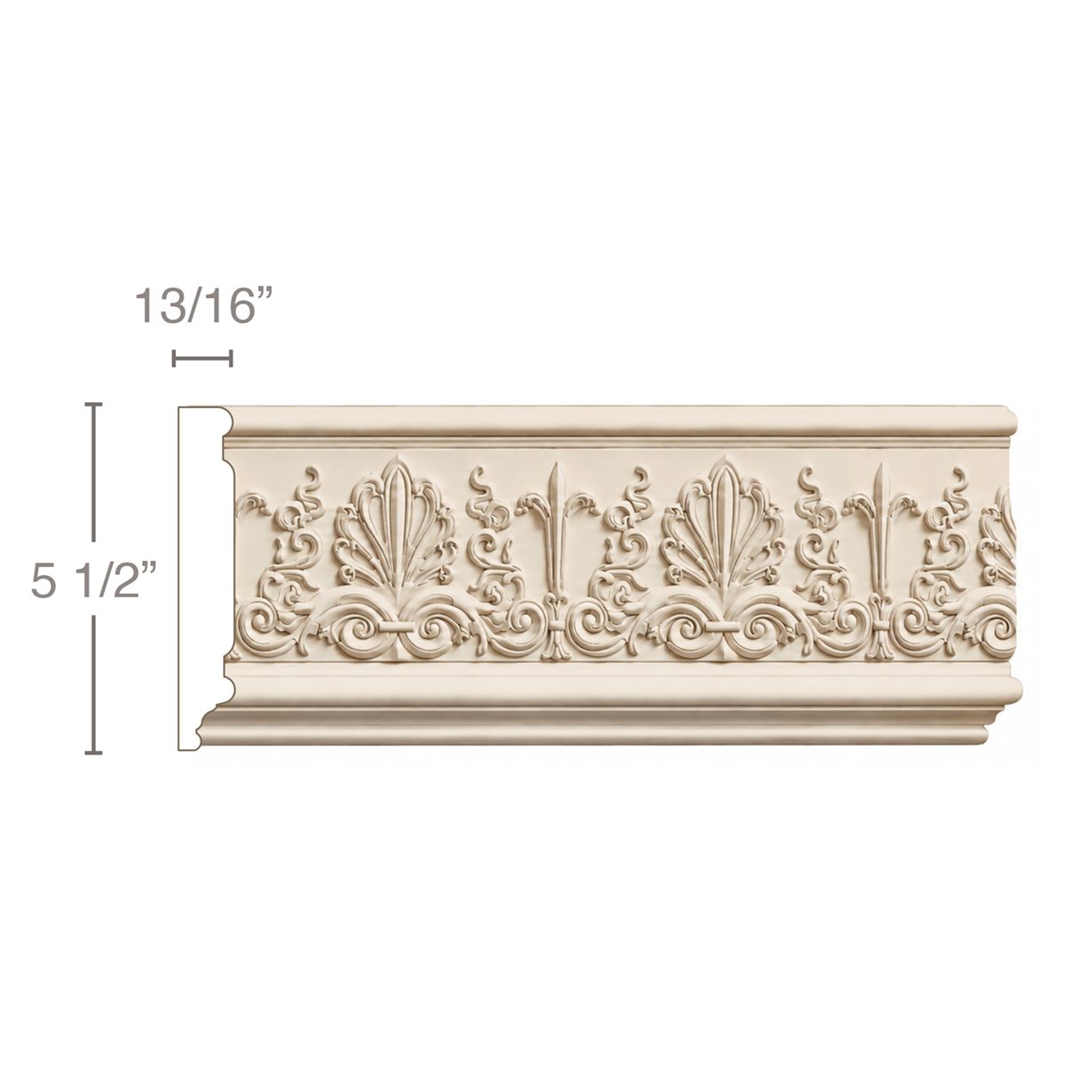 Rope Half Round, 1 1/4"w x 5/8"d x 8' length Resin