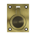 Deltana Flush Ring Pull, Antique Brass, 2-1/2'' x 1-7/8''
