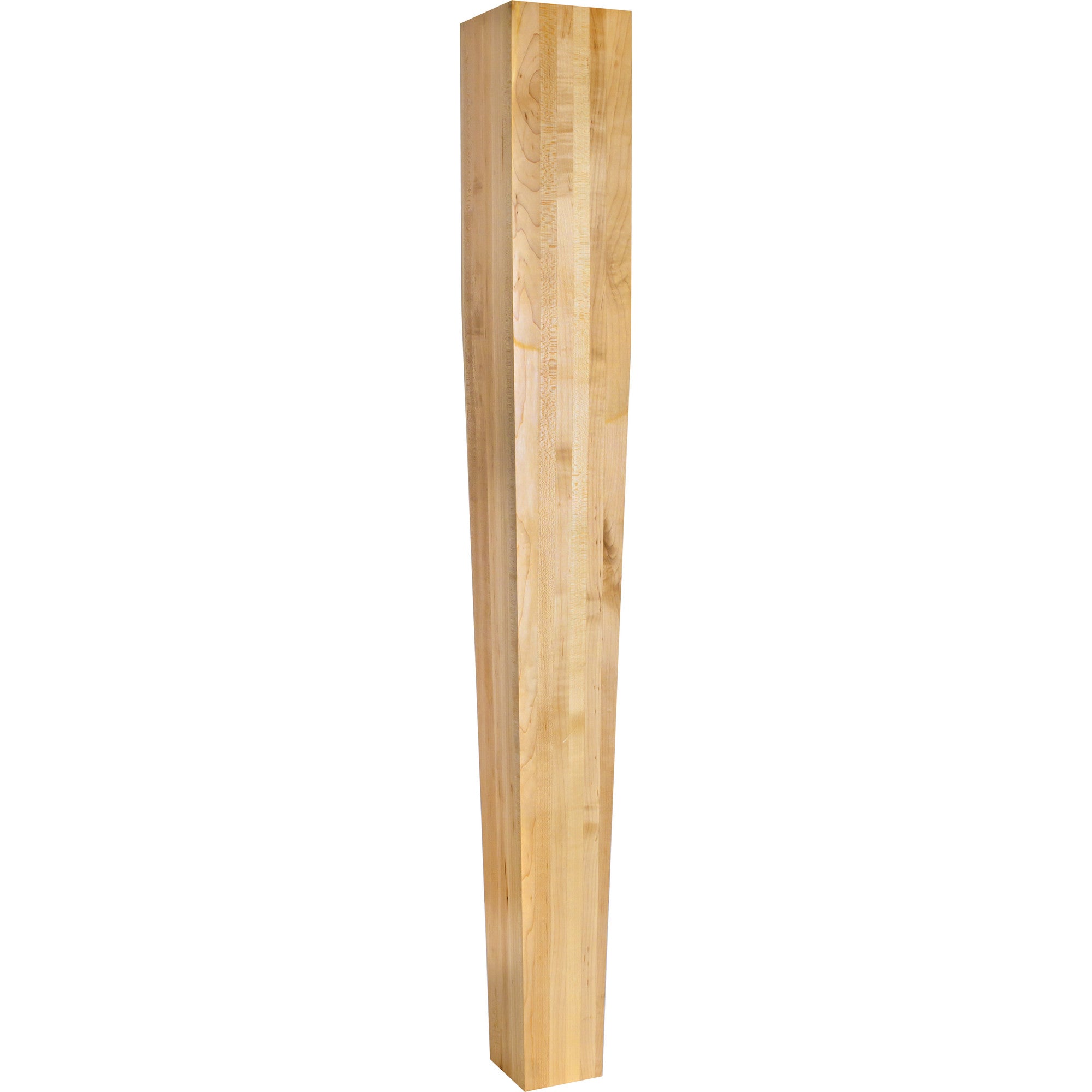 Hardware Resources Four Sided Tapered Wood Post Rubberwood 42" Length 5" Width