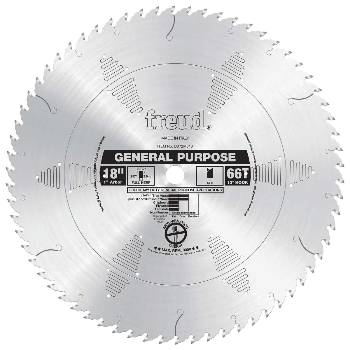 Freud Industrial Carbide Saw Blades 18 in. Diameter Silver