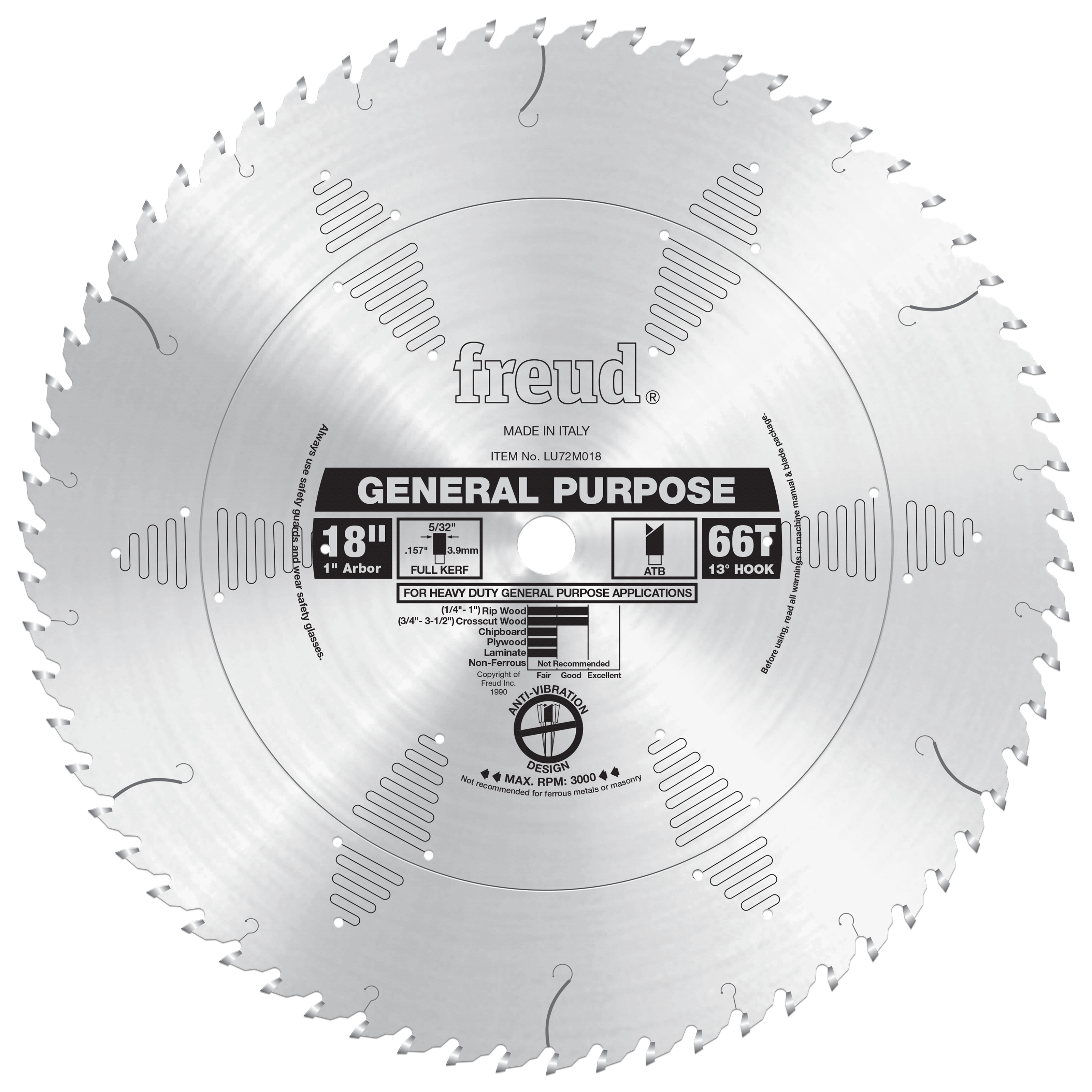 Freud Industrial Carbide Saw Blades 18" Diameter Silver