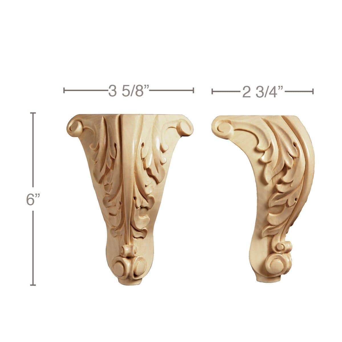 Fluted Classic, 3 3/4"sq. x 35 1/4"h Maple