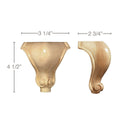 French Queen Anne Leg, 2 3/8"sq. x 36" Maple