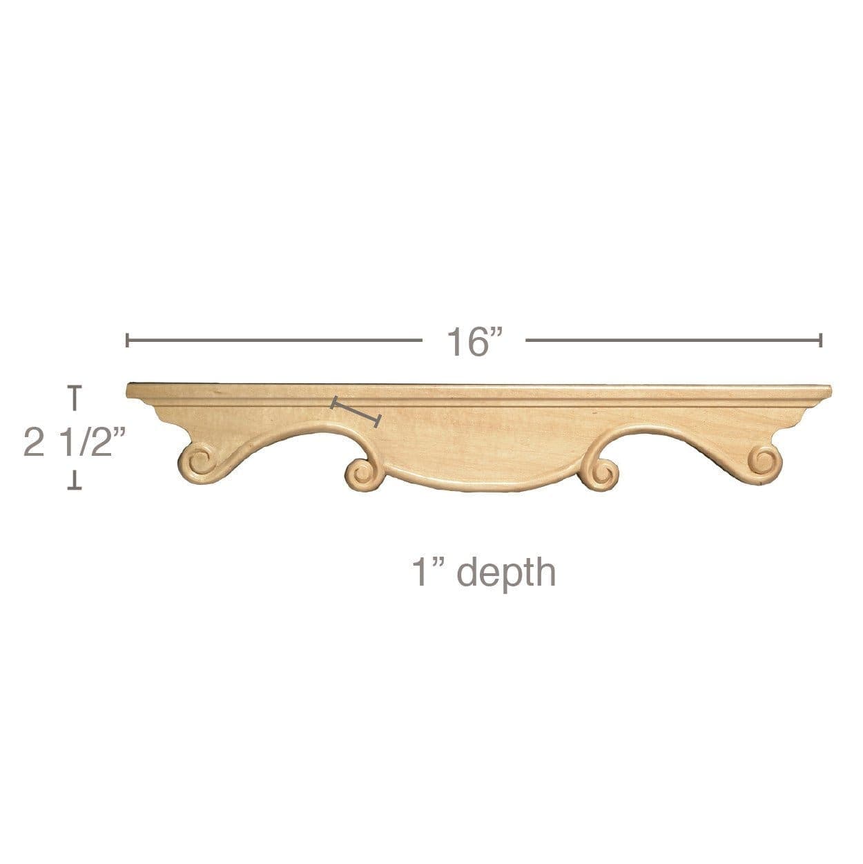 Egg & Dart Lipping Panel Mould(Lips 1/4 to 1/2), 1 1/2''w x 3/4''d x 8' length Cherry