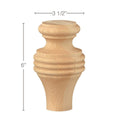 Fluted English Estate Column, 3 3/4"sq. x 35 1/4"h Cherry