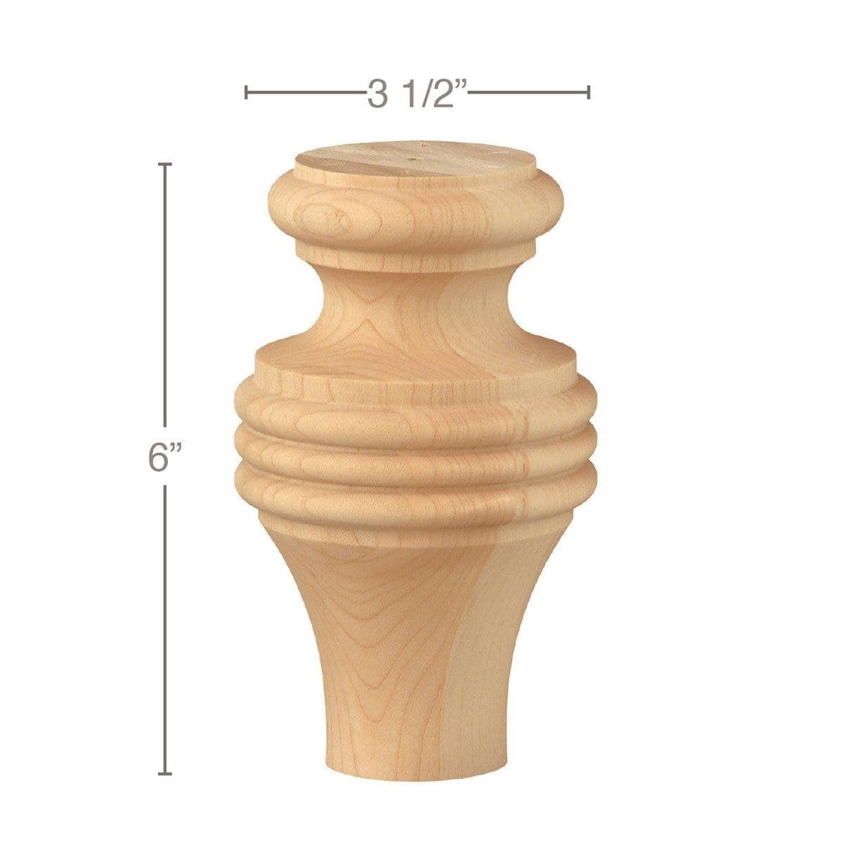Fluted Crown, 4 3/8''w x 13/16''d Poplar