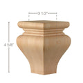 Fluted Classic Column Half, 1 Pair, 5"w x 35 1/4"h x 2 1/2"d Maple