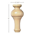 Fluted Split Foot, 1 Pair, 4"w x 4 1/2"h x 2"d' Maple